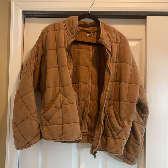Free People Quilted Jacket - Toasted Coconut (Brown) - Picture 3 of 6